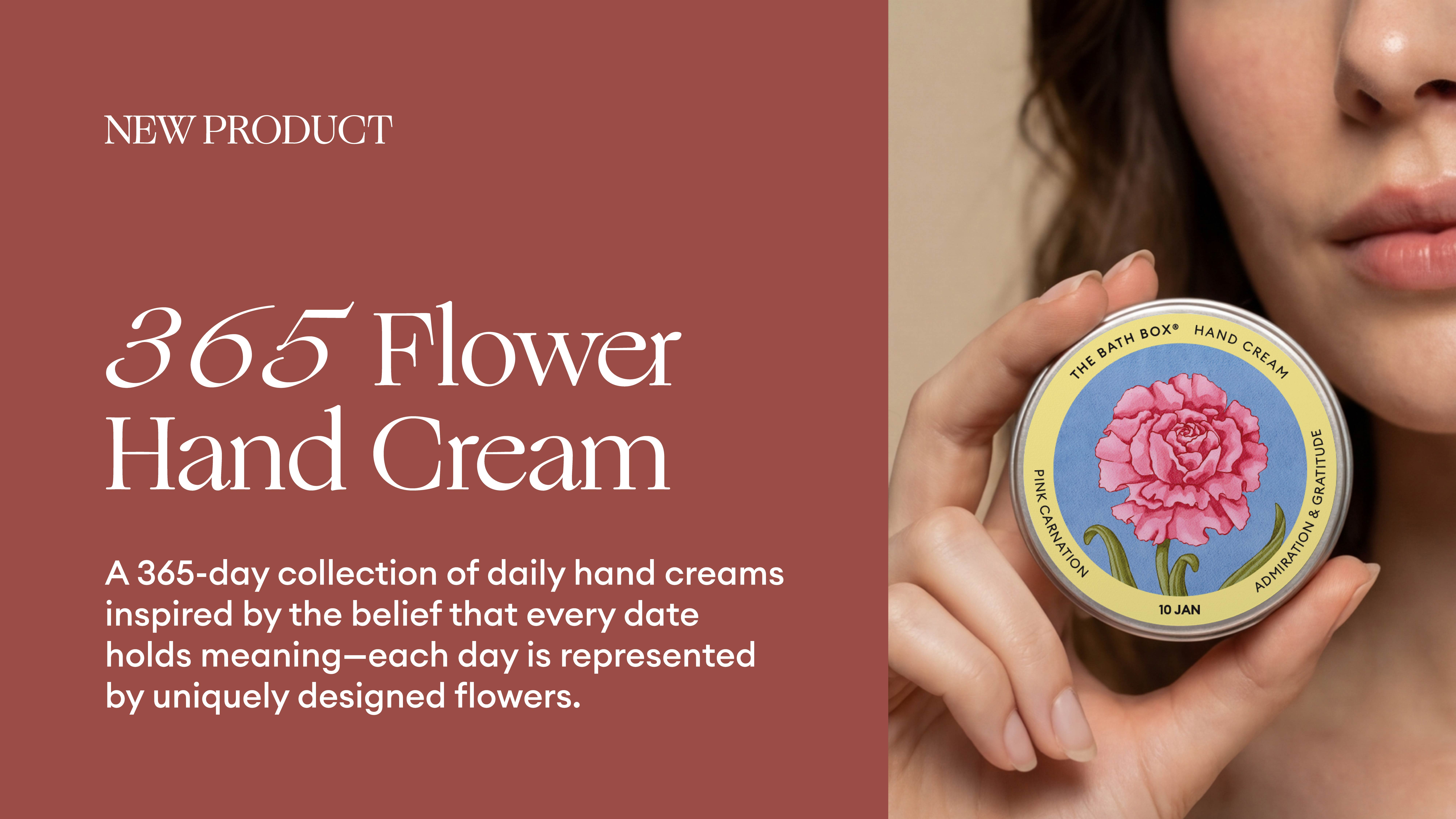 Girl with flower hand cream